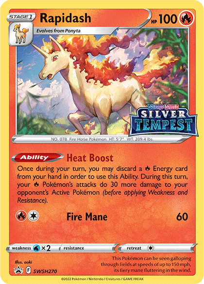 Rapidash (SWSH270) (Prerelease) [Sword & Shield: Black Star Promos] | North Game Den