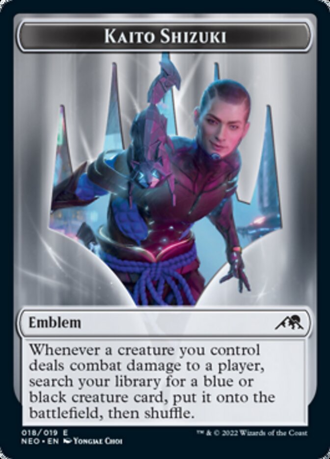Spirit (002) // Kaito Shizuki Emblem Double-sided Token [Kamigawa: Neon Dynasty Tokens] | North Game Den