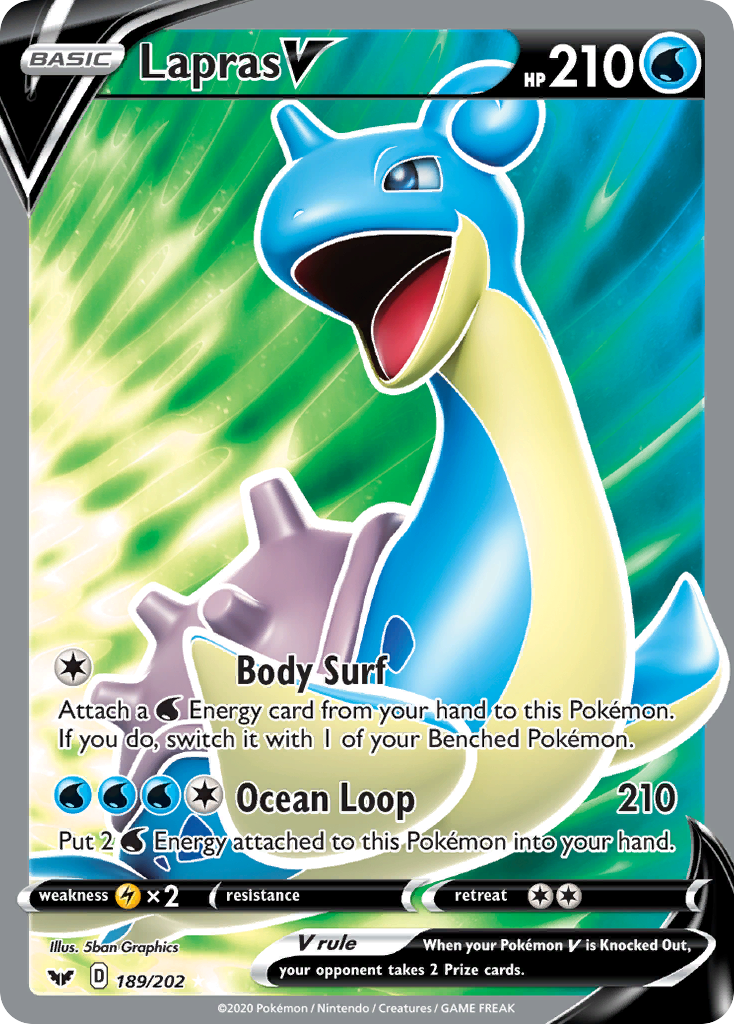 Lapras V (189/202) [Sword & Shield: Base Set] | North Game Den