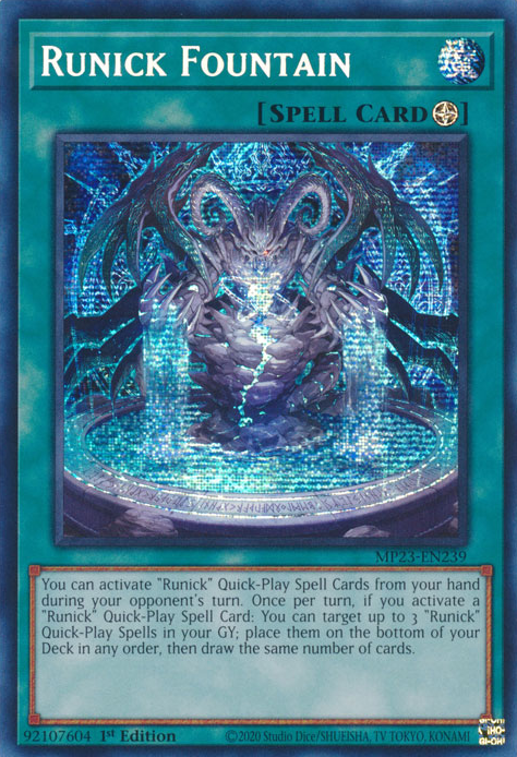 Runick Fountain [MP23-EN239] Prismatic Secret Rare | North Game Den