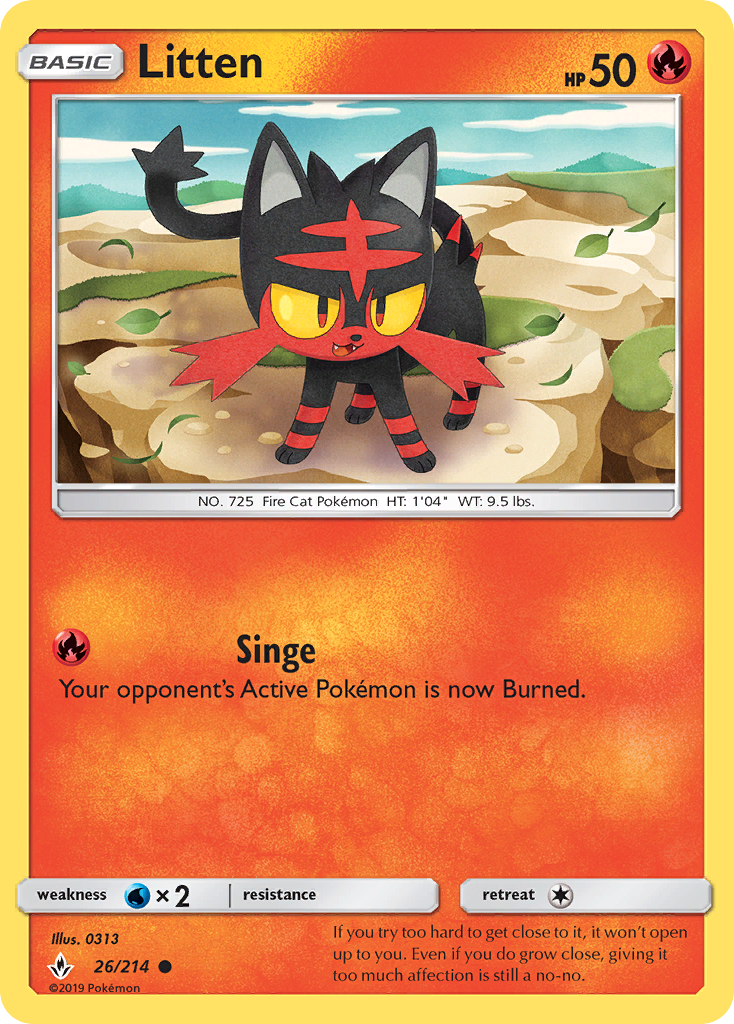 Litten (26/214) [Sun & Moon: Unbroken Bonds] | North Game Den