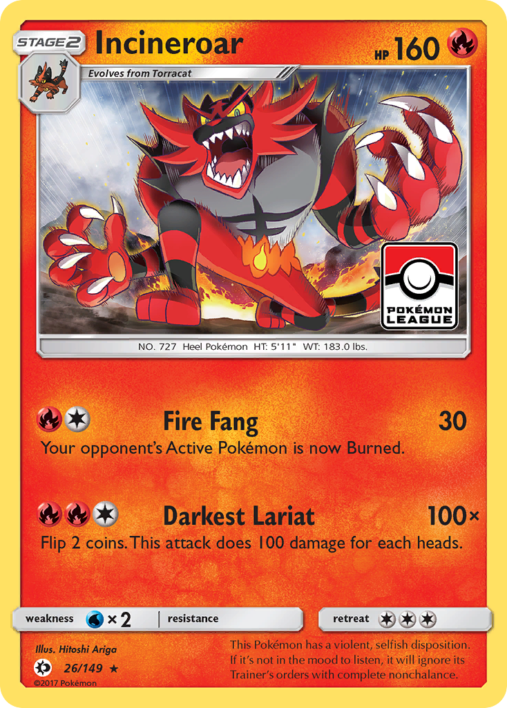 Incineroar (26/149) [Sun & Moon: Base Set] | North Game Den