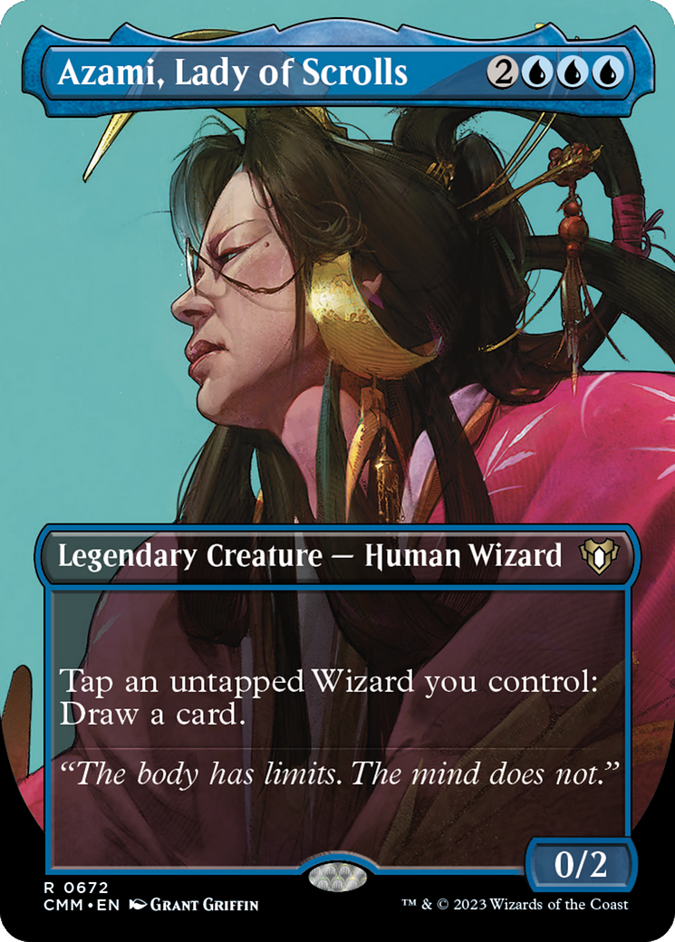 Azami, Lady of Scrolls (Borderless Profile) [Commander Masters] | North Game Den