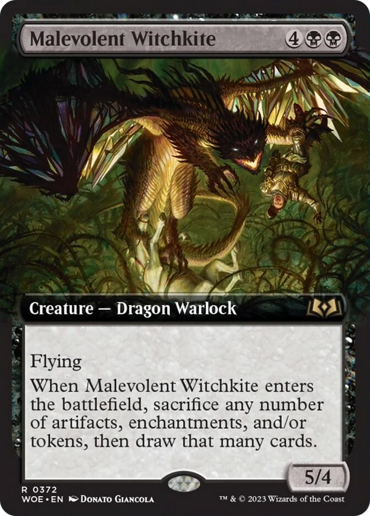 Malevolent Witchkite (Extended Art) [Wilds of Eldraine] | North Game Den