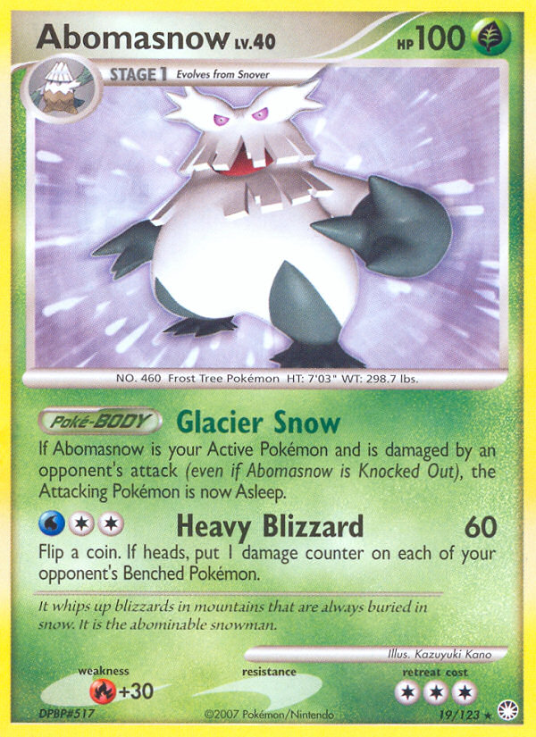 Abomasnow (19/123) [Diamond & Pearl: Mysterious Treasures] | North Game Den