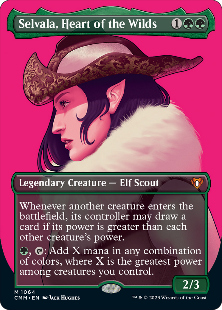 Selvala, Heart of the Wilds (Borderless Textured Foil Frame Break) [Commander Masters] | North Game Den