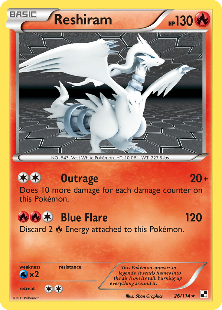 Reshiram (26/114) [Black & White: Base Set] | North Game Den