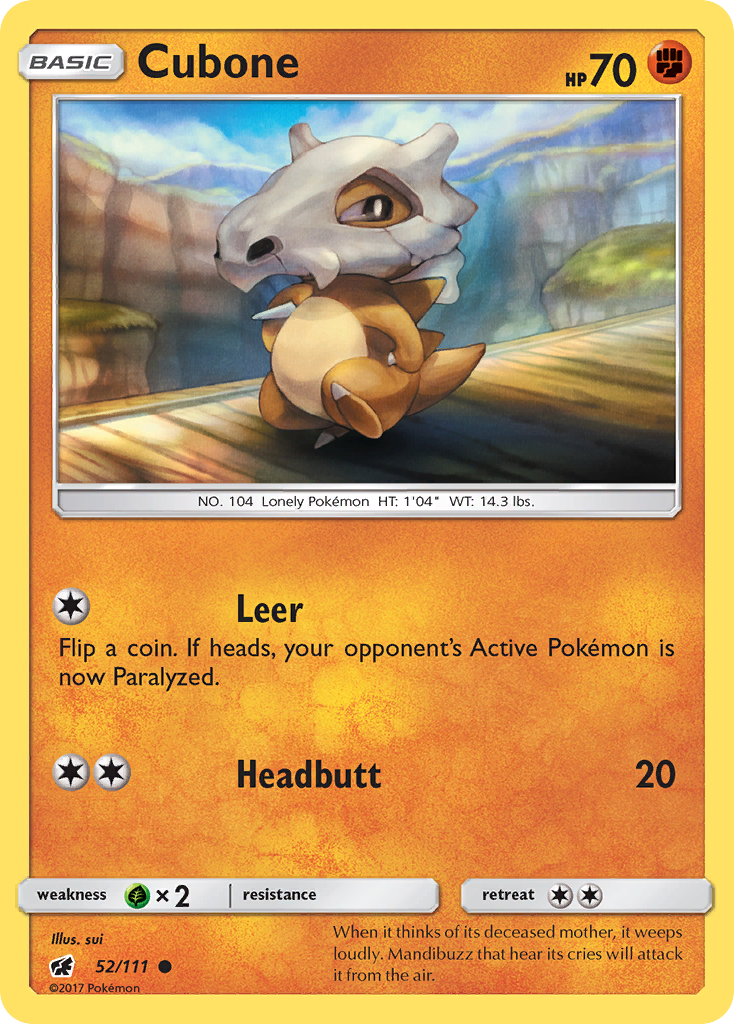 Cubone (52/111) [Sun & Moon: Crimson Invasion] | North Game Den