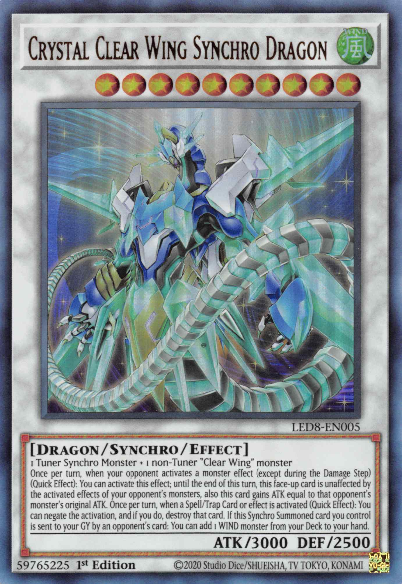 Crystal Clear Wing Synchro Dragon [LED8-EN005] Ultra Rare | North Game Den