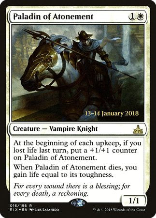 Paladin of Atonement [Rivals of Ixalan Promos] | North Game Den