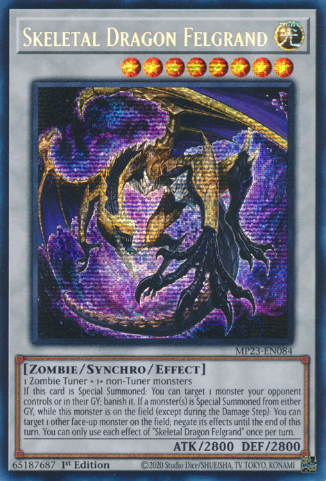 Skeletal Dragon Felgrand [MP23-EN084] Prismatic Secret Rare | North Game Den