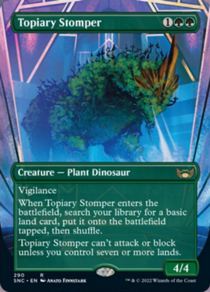 Topiary Stomper (Borderless Alternate Art) [Streets of New Capenna] | North Game Den