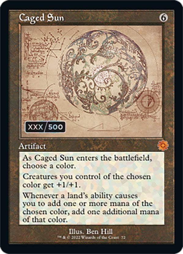 Caged Sun (Retro Schematic) (Serial Numbered) [The Brothers' War Retro Artifacts] | North Game Den