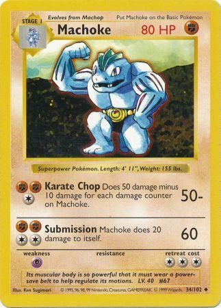 Machoke (34/102) [Base Set Shadowless Unlimited] | North Game Den