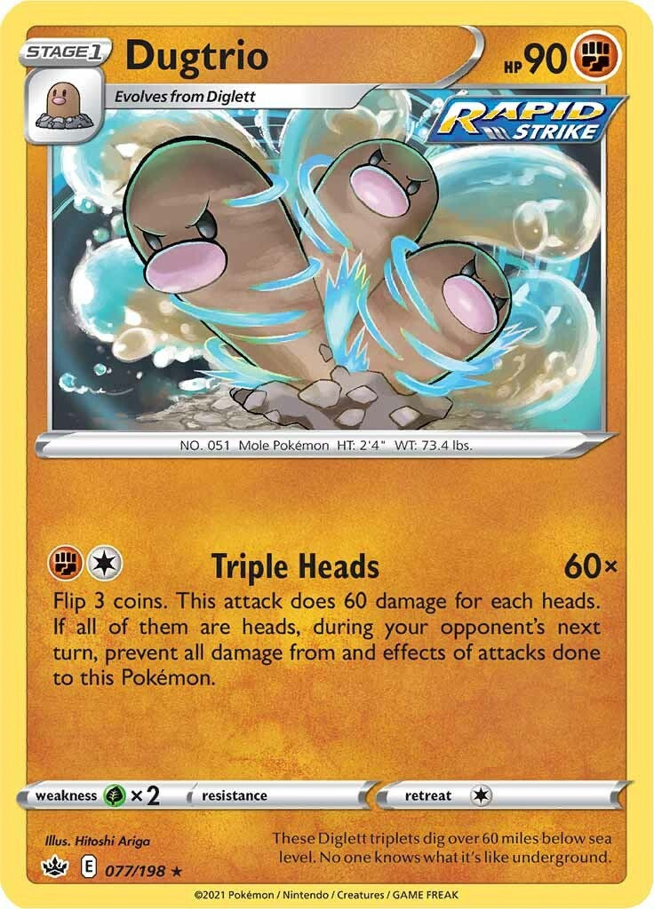 Dugtrio (077/198) [Sword & Shield: Chilling Reign] | North Game Den