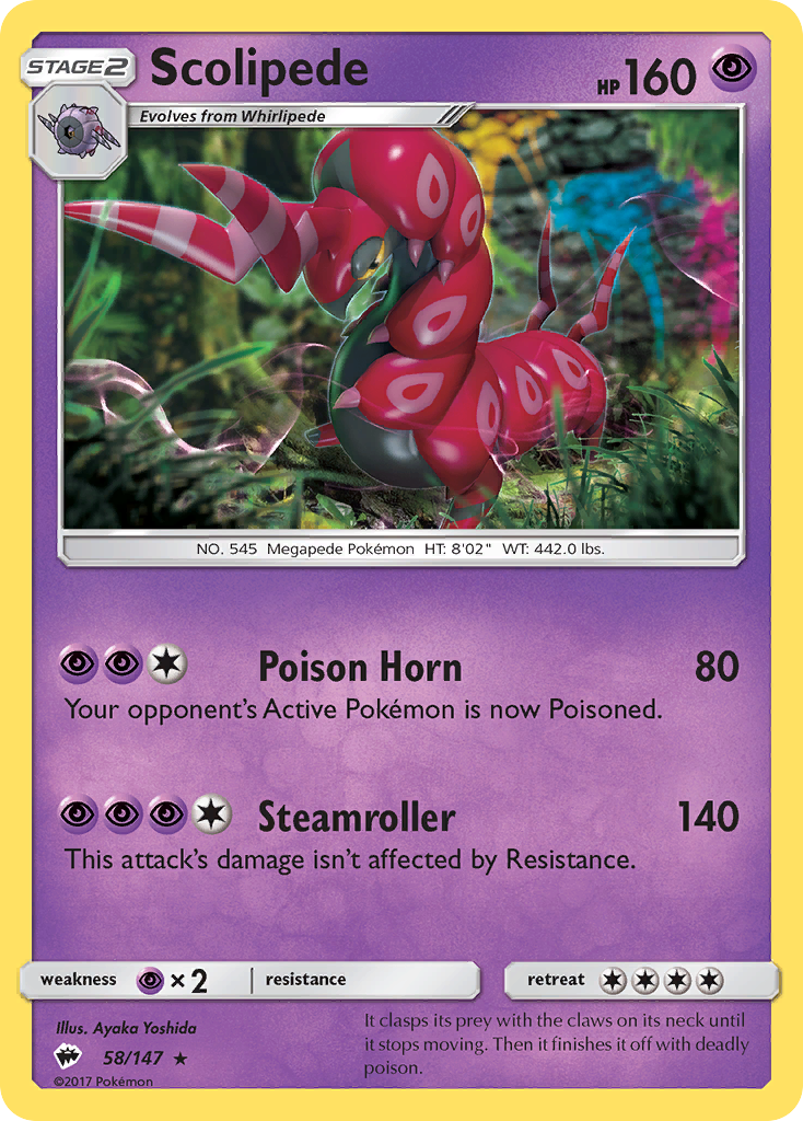 Scolipede (58/147) [Sun & Moon: Burning Shadows] | North Game Den