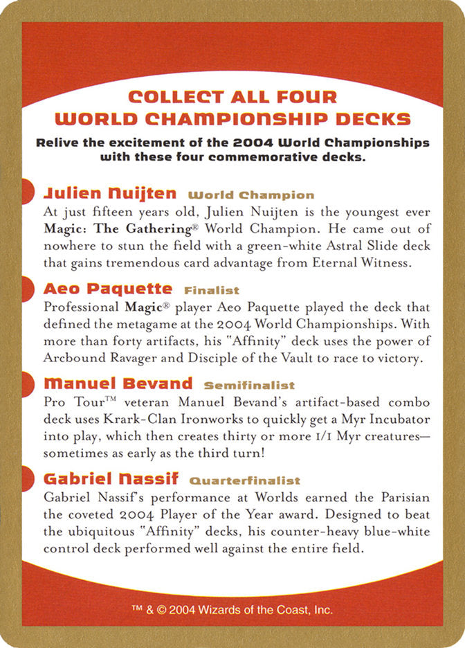 2004 World Championships Ad [World Championship Decks 2004] | North Game Den