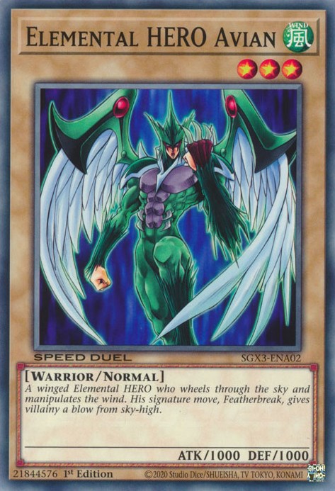 Elemental HERO Avian [SGX3-ENA02] Common | North Game Den