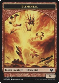 Elemental (008) // Emblem - Serra the Benevolent (020) Double-sided Token [Modern Horizons Tokens] | North Game Den