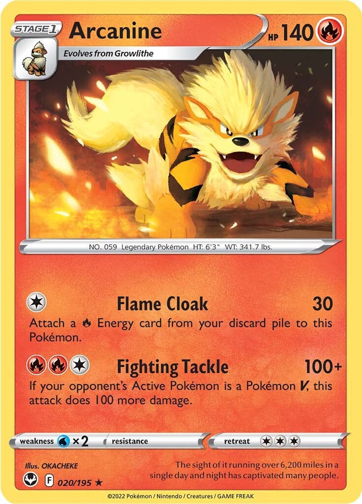 Arcanine (020/195) [Sword & Shield: Silver Tempest] | North Game Den