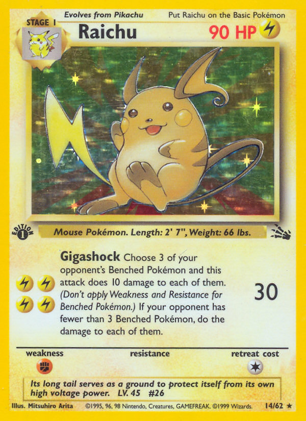 Raichu (14/62) [Fossil 1st Edition] | North Game Den