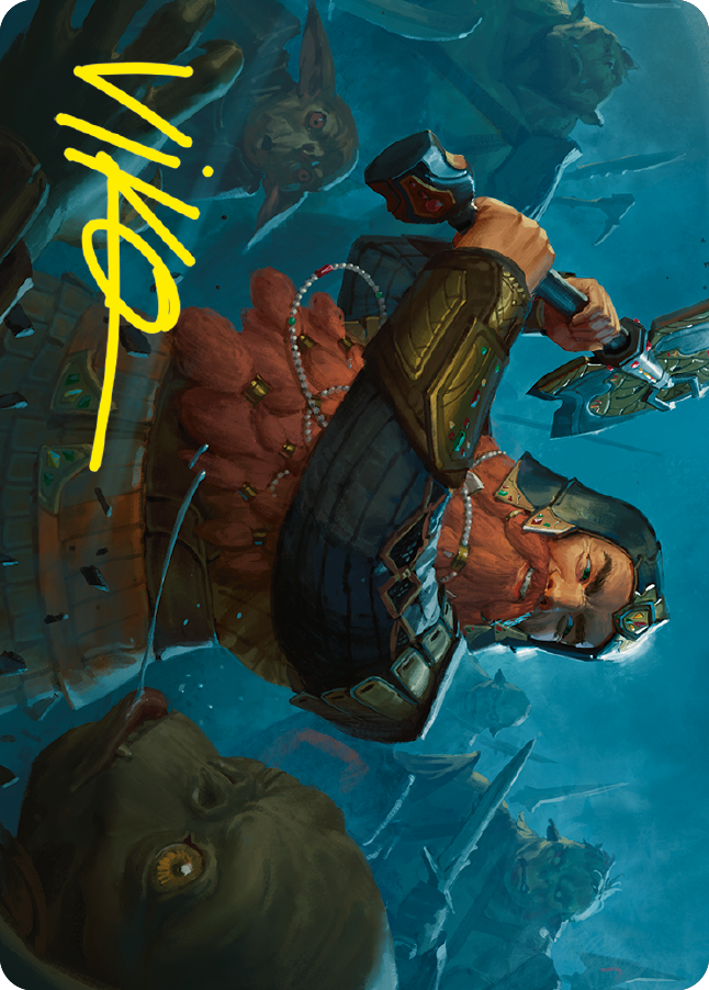 Gimli, Counter of Kills Art Card (10/81) (Gold-Stamped Signature) [The Lord of the Rings: Tales of Middle-earth Art Series] | North Game Den