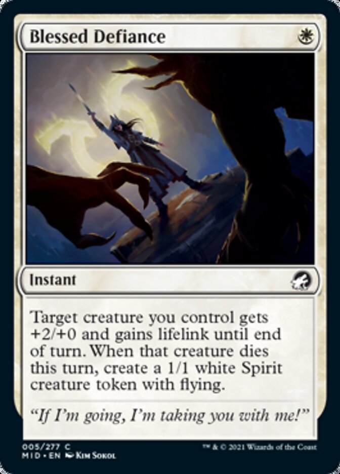 Blessed Defiance [Innistrad: Midnight Hunt] | North Game Den