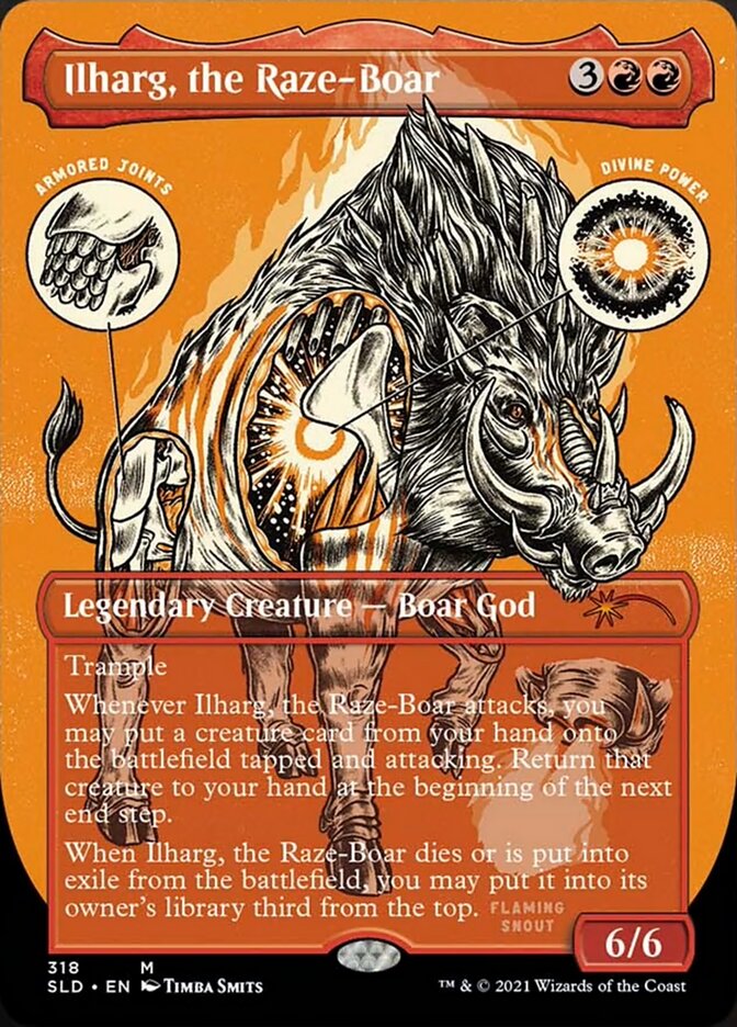 Ilharg, the Raze-Boar (Borderless Foil Etched) [Secret Lair Drop Series] | North Game Den