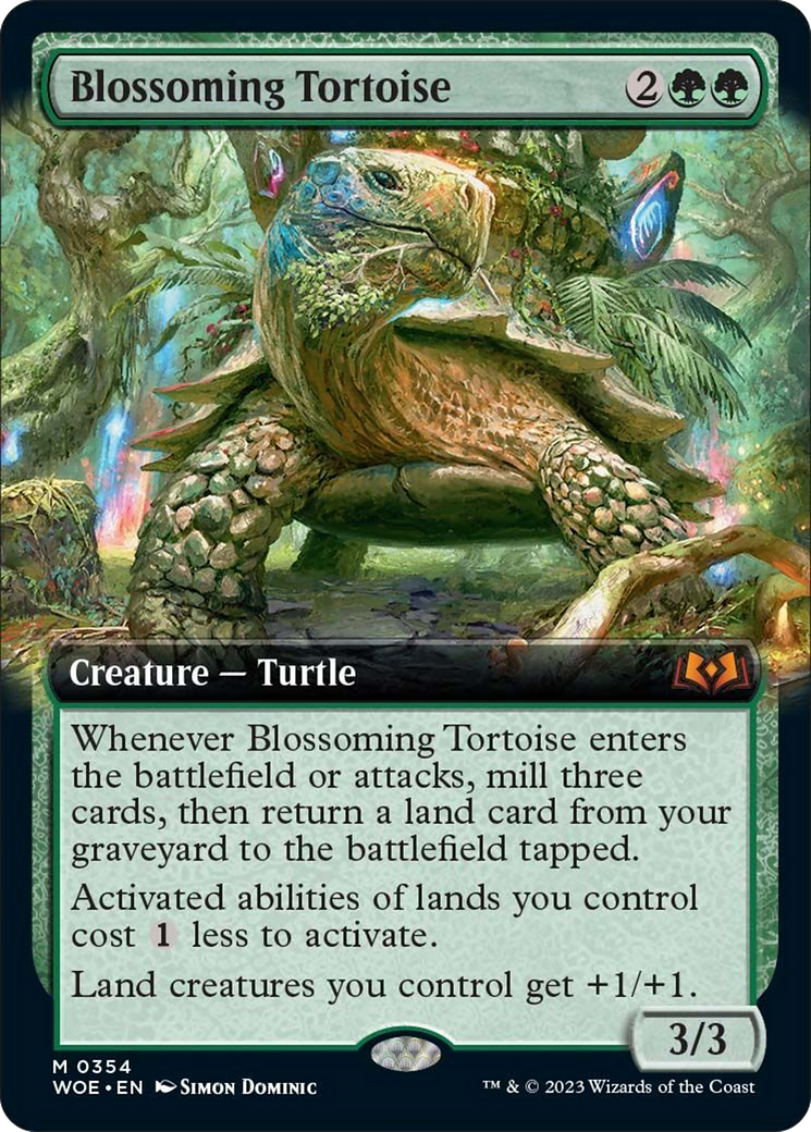 Blossoming Tortoise (Extended Art) [Wilds of Eldraine] | North Game Den