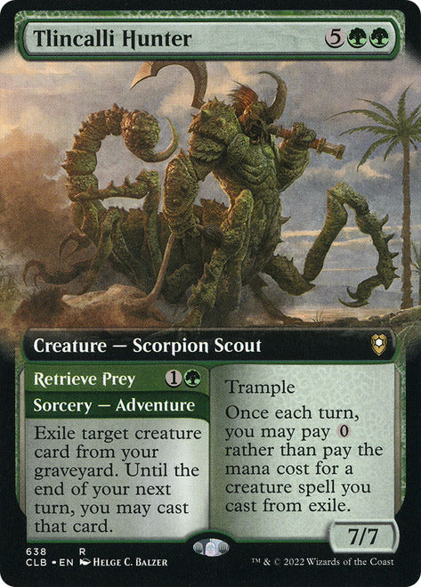 Tlincalli Hunter // Retrieve Prey (Extended Art) [Commander Legends: Battle for Baldur's Gate] | North Game Den