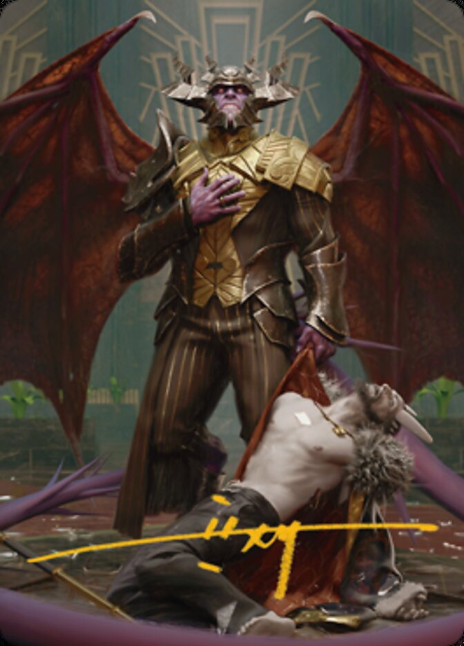 Ob Nixilis, the Adversary 1 Art Card (Gold-Stamped Signature) [Streets of New Capenna Art Series] | North Game Den