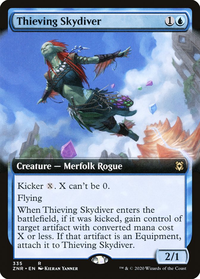 Thieving Skydiver (Extended Art) [Zendikar Rising] | North Game Den