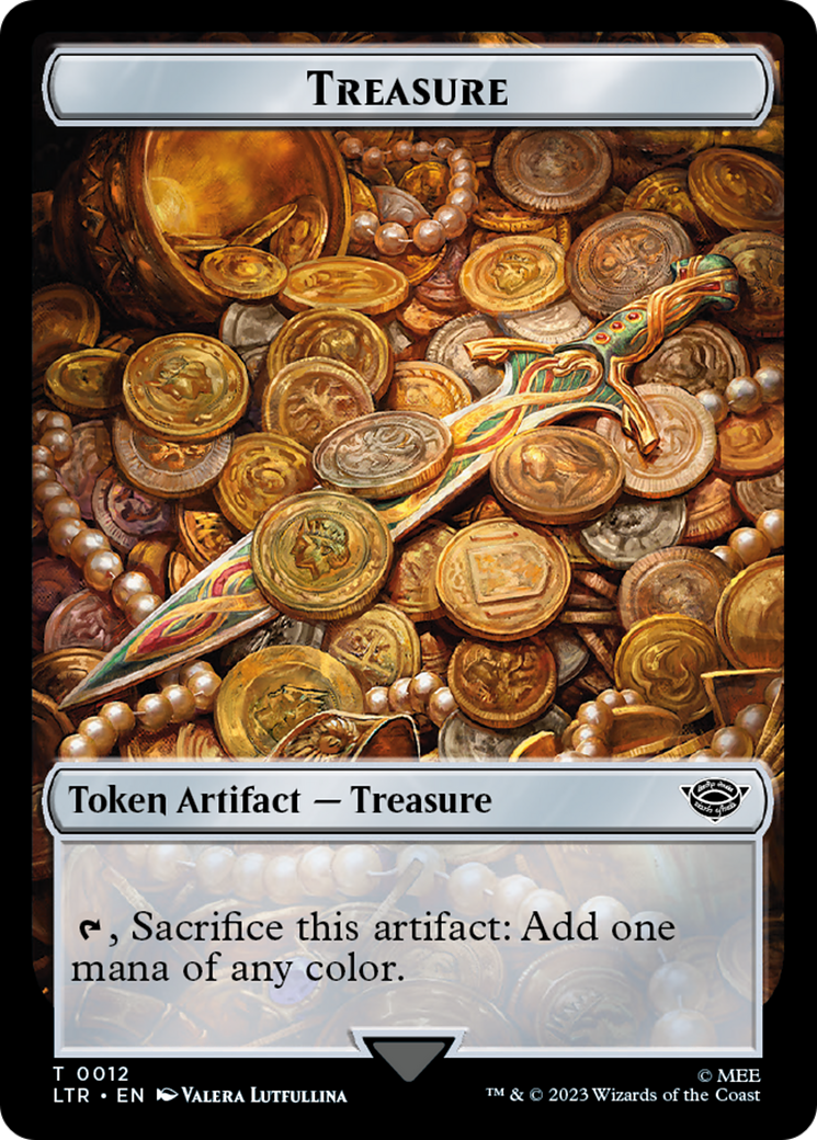 Treasure // Wraith Double-Sided Token [The Lord of the Rings: Tales of Middle-Earth Commander Tokens] | North Game Den