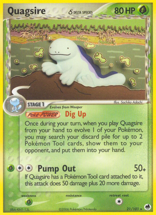 Quagsire (21/101) (Delta Species) [EX: Dragon Frontiers] | North Game Den