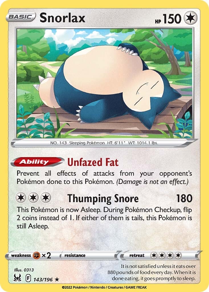 Snorlax (143/196) [Sword & Shield: Lost Origin] | North Game Den