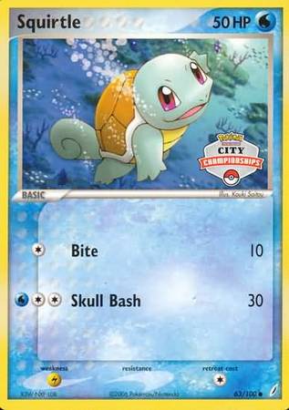 Squirtle (63/100) (City Championship Promo) [EX: Crystal Guardians] | North Game Den