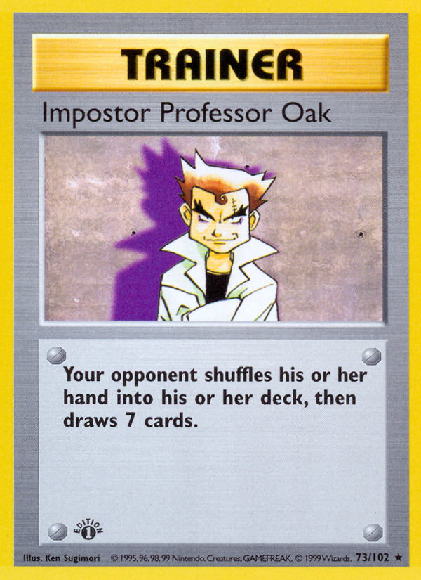 Impostor Professor Oak (73/102) (Shadowless) [Base Set 1st Edition] | North Game Den