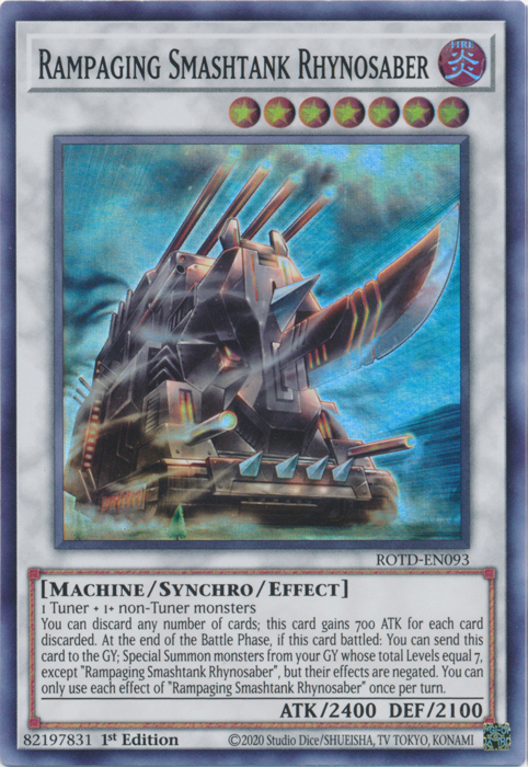 Rampaging Smashtank Rhynosaber [ROTD-EN093] Super Rare | North Game Den