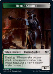 Zombie (008) // Human Soldier Double-sided Token [Innistrad: Crimson Vow Tokens] | North Game Den