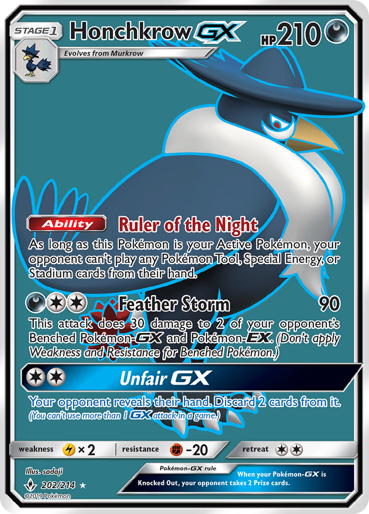 Honchkrow GX (202/214) [Sun & Moon: Unbroken Bonds] | North Game Den