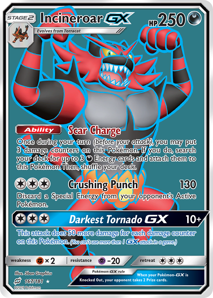 Incineroar GX (167/181) [Sun & Moon: Team Up] | North Game Den