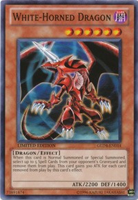 White-Horned Dragon [GLD4-EN014] Common | North Game Den