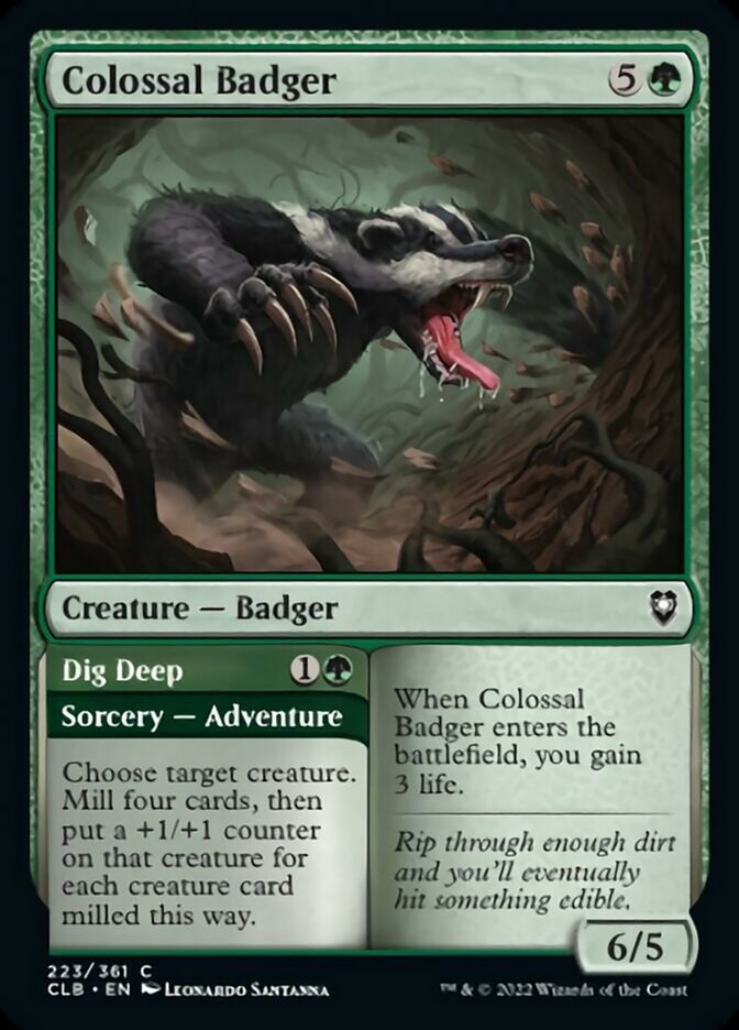 Colossal Badger // Dig Deep [Commander Legends: Battle for Baldur's Gate] | North Game Den