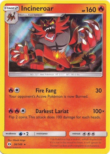 Incineroar (26/149) (Water Web Holo) [Sun & Moon: Base Set] | North Game Den