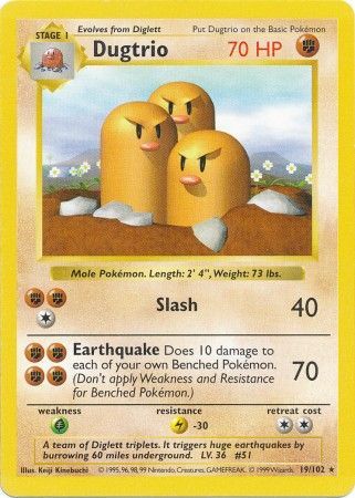 Dugtrio (19/102) [Base Set Shadowless Unlimited] | North Game Den