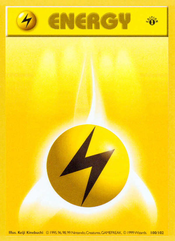 Lightning Energy (100/102) (Shadowless) [Base Set 1st Edition] | North Game Den