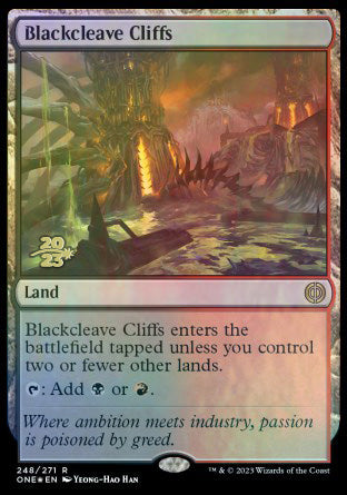 Blackcleave Cliffs [Phyrexia: All Will Be One Prerelease Promos] | North Game Den