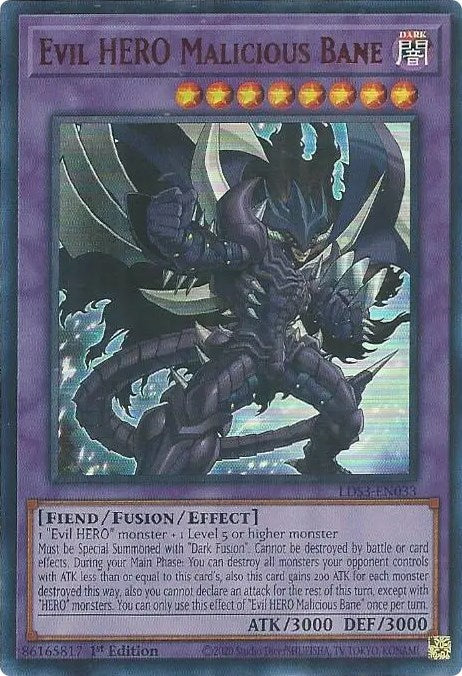 Evil HERO Malicious Bane (Red) [LDS3-EN033] Ultra Rare | North Game Den