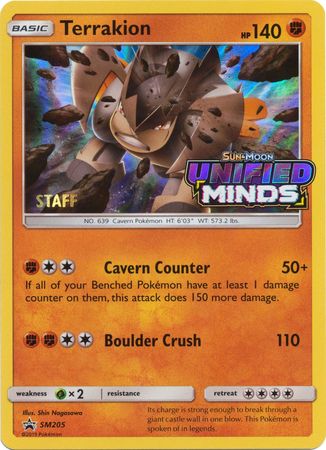 Terrakion (SM205) (Staff Prerelease Promo) [Sun & Moon: Black Star Promos] | North Game Den