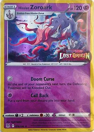 Hisuian Zoroark (076/196) (Lost Origin Stamp) [Sword & Shield: Lost Origin] | North Game Den